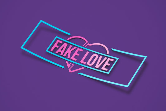Fake Love Broken Heart Vinyl Decal